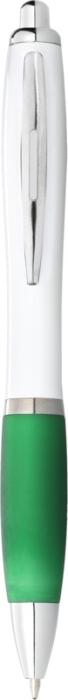 NASH WHITE ECO - Recycled ballpoint pen with coloured grip