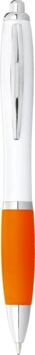 NASH WHITE ECO - Recycled ballpoint pen with coloured grip