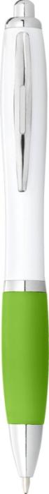 NASH WHITE ECO - Recycled ballpoint pen with coloured grip