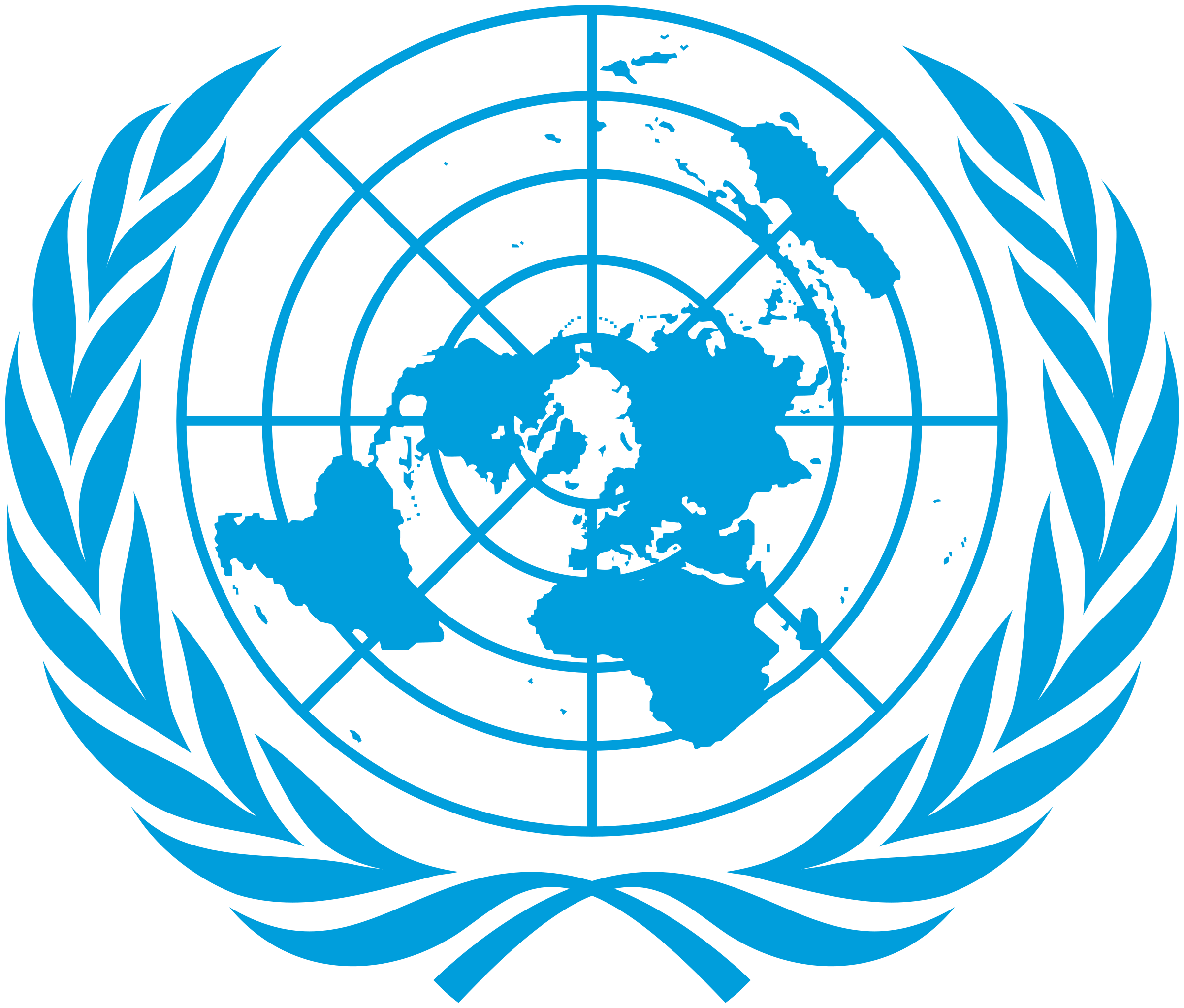 United Nations emblem with global map — symbolising international coverage and multilingual support for global deliveries by Swish & Click.