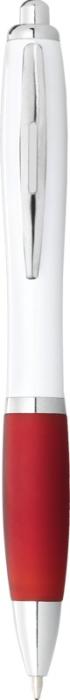 NASH WHITE ECO - Recycled ballpoint pen with coloured grip