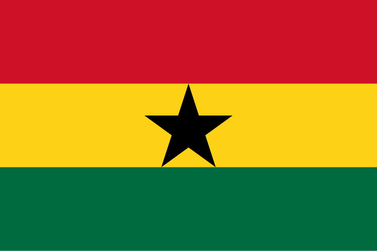 Ghanaian flag representing Swish & Click’s merchandise deliveries across Accra, Kumasi, Takoradi, and Tamale. We support NGOs, universities, and agencies with export documentation, multilingual project handling, and international logistics.