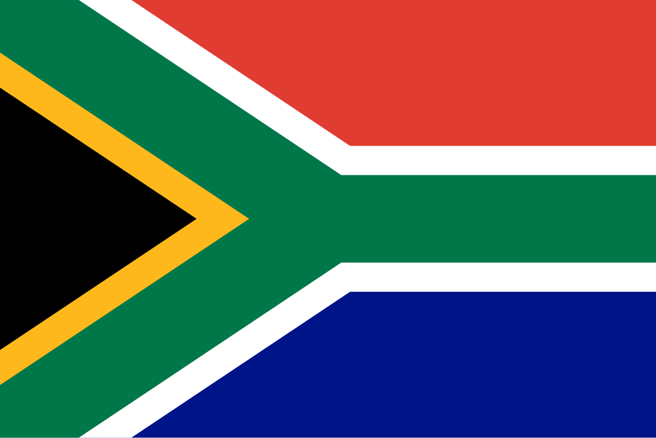South African flag representing Swish & Click’s delivery of branded merchandise across Johannesburg, Cape Town, Durban, and Pretoria. We support agencies, NGOs, and institutions with custom products that respect multilingual, multicultural business needs across iNingizimu Afrika / uMzantsi Afrika / Suid-Afrika.