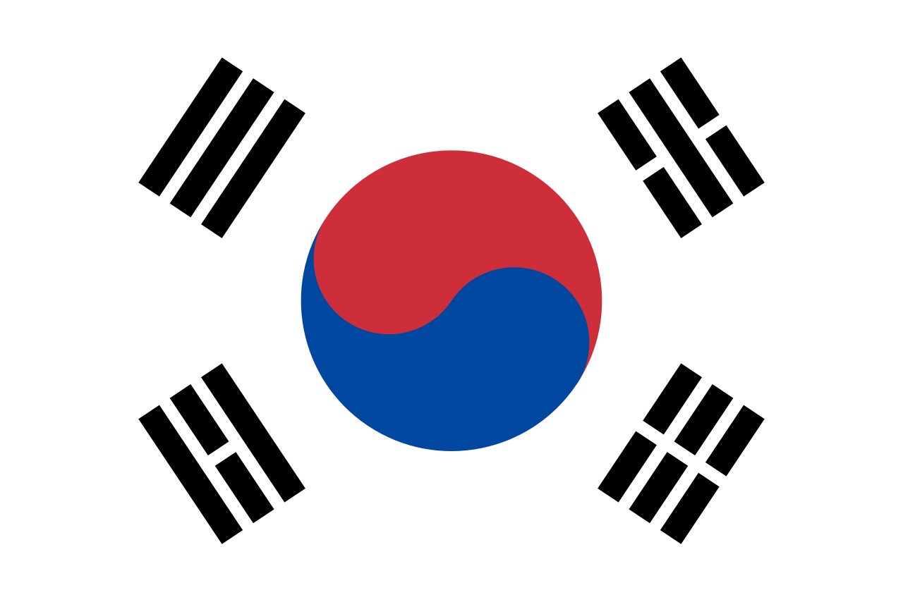 South Korean flag symbolising Swish & Click’s export services to Seoul, Busan, and Incheon — high-quality branded products for Korean agencies and European brands, supported with multilingual coordination and 탁월한 고객 서비스 (excellent customer service).
