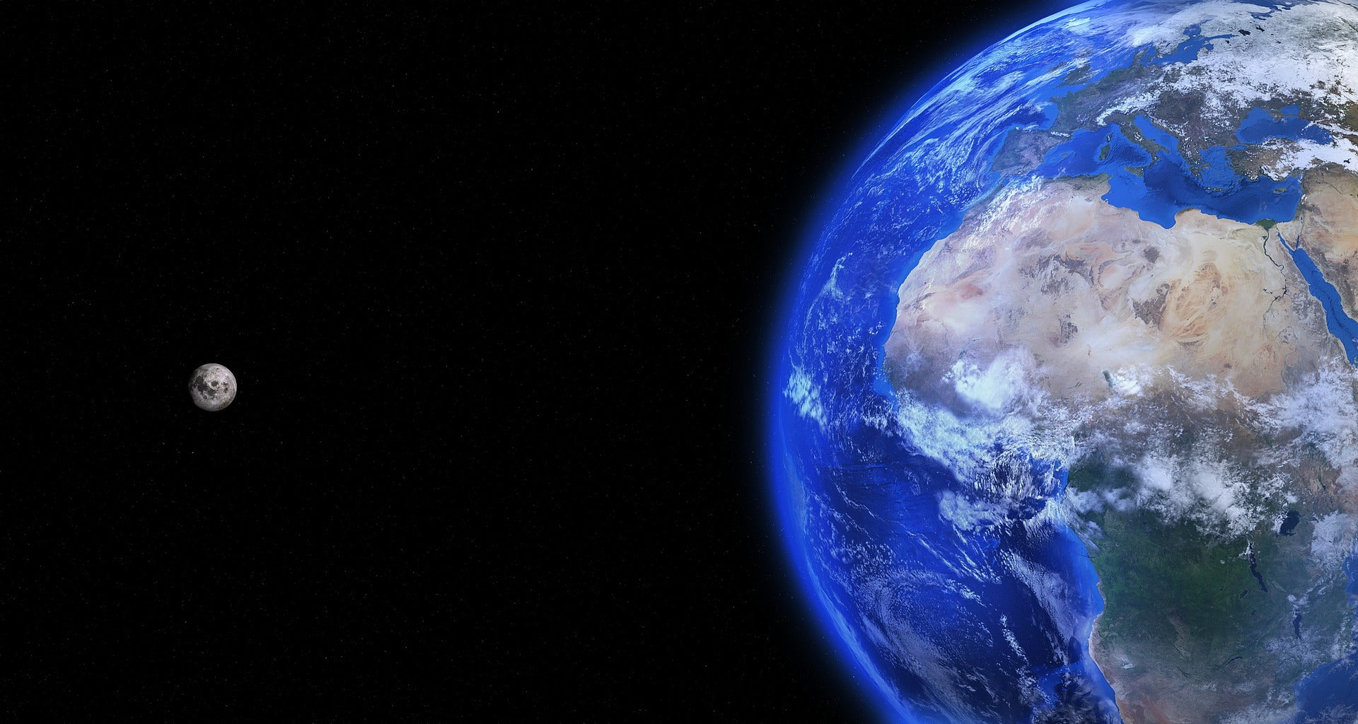 Satellite view of Earth showing Europe, North Africa, and the Middle East — representing Swish & Click’s worldwide promotional product deliveries